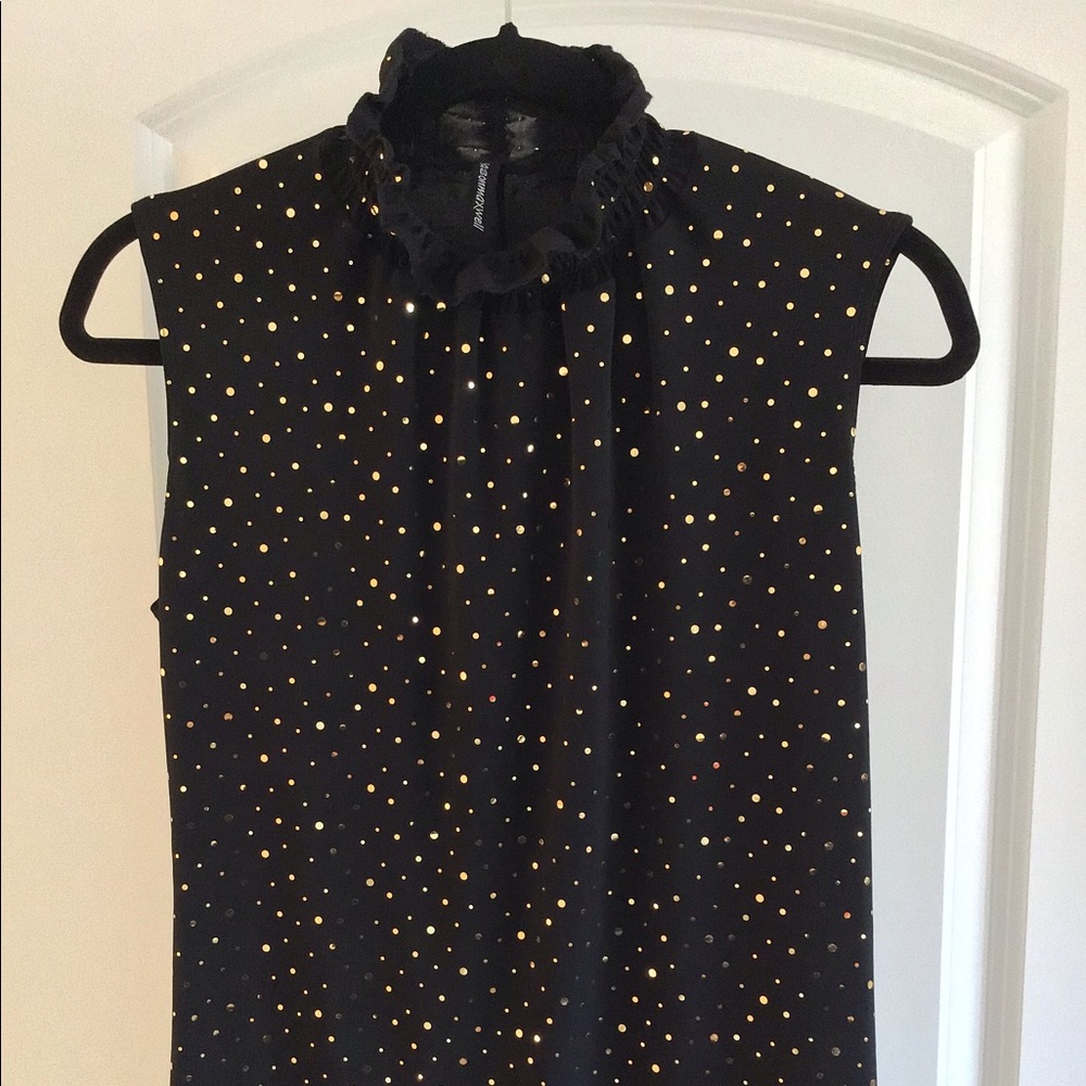 Jason Maxwell sleeveless black and gold top